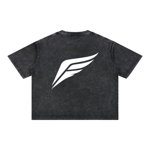 ESSENTIAL COLLECTIVE CROPPED HEAVYWEIGHT TEE - WHITE BADGE