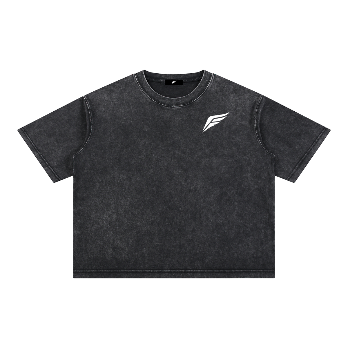 ESSENTIAL COLLECTIVE CROPPED HEAVYWEIGHT TEE - WHITE BADGE